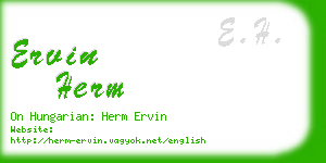 ervin herm business card